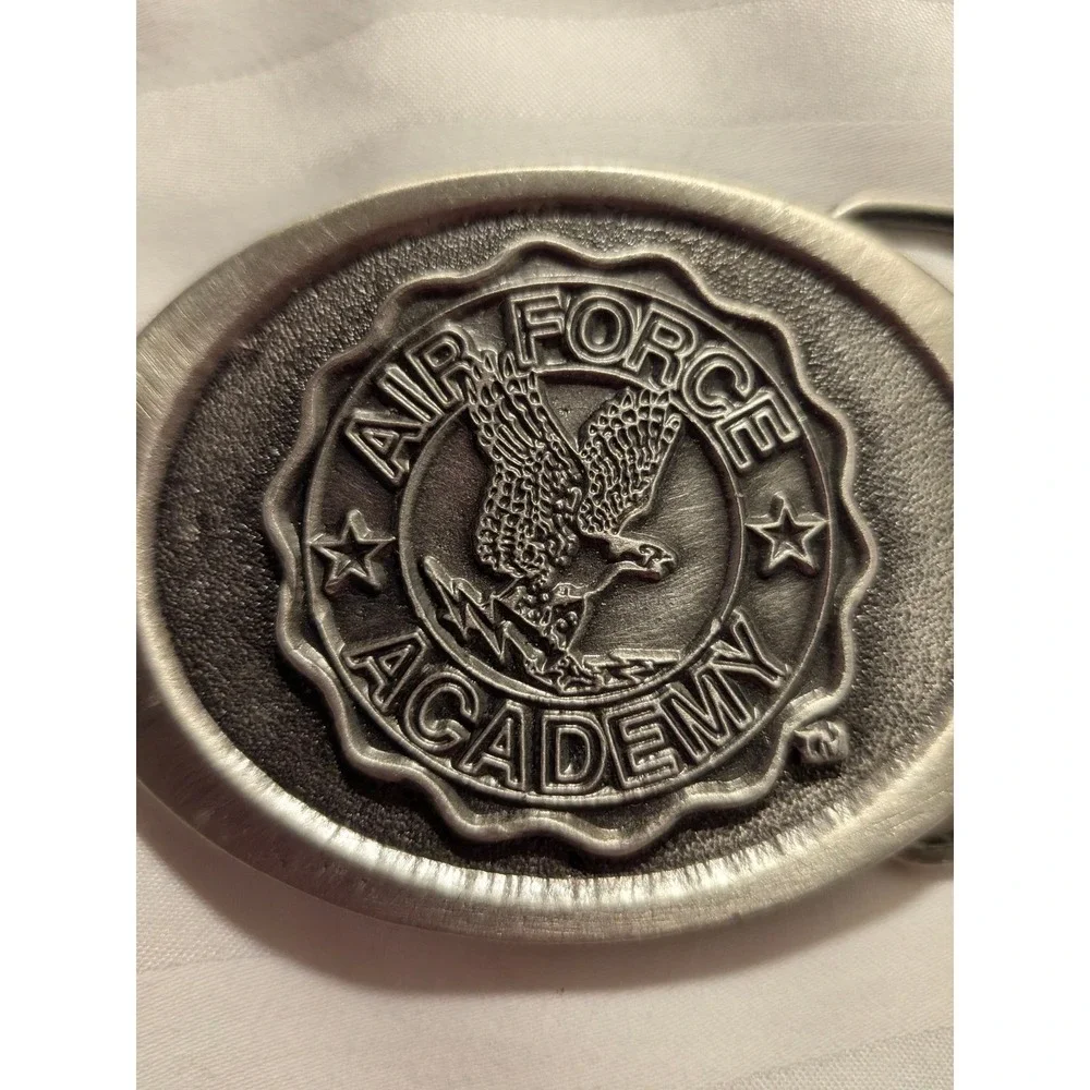 Vintage‎ GAP Belt Buckle Air Force Academy USA 90s Collegiate Pewter Oval Buckle